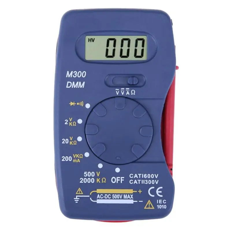 Portable Digital Multimeter M300 Ultra-thin Mini Pocket Integrated Multimeter AC DC Ammeter Voltmeter Ohmmeter 1999 Counts Tool
Portable Digital Multimeter M300 Ultra-thin Mini Pocket Integrated Multimeter AC DC Ammeter Voltmeter Ohmmeter 1999 Counts Tool