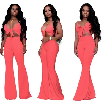 Women Deep V-neck Sleeveless Wide Leg Jumpsuits Sexy Solid Spaghetti Strap Loose Rompers Casual Bow Long Overalls
Women Deep V-neck Sleeveless Wide Leg Jumpsuits Sexy Solid Spaghetti Strap Loose Rompers Casual Bow Long Overalls