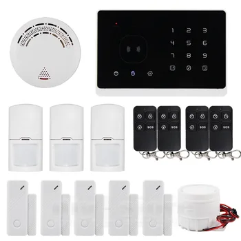DIYSECUR APP Controlled GSM Home Security Alarm System + 4 Remote Control + 3 PIR Sensors + 5 Door Sensors + Smoke Sensor
DIYSECUR APP Controlled GSM Home Security Alarm System + 4 Remote Control + 3 PIR Sensors + 5 Door Sensors + Smoke Sensor