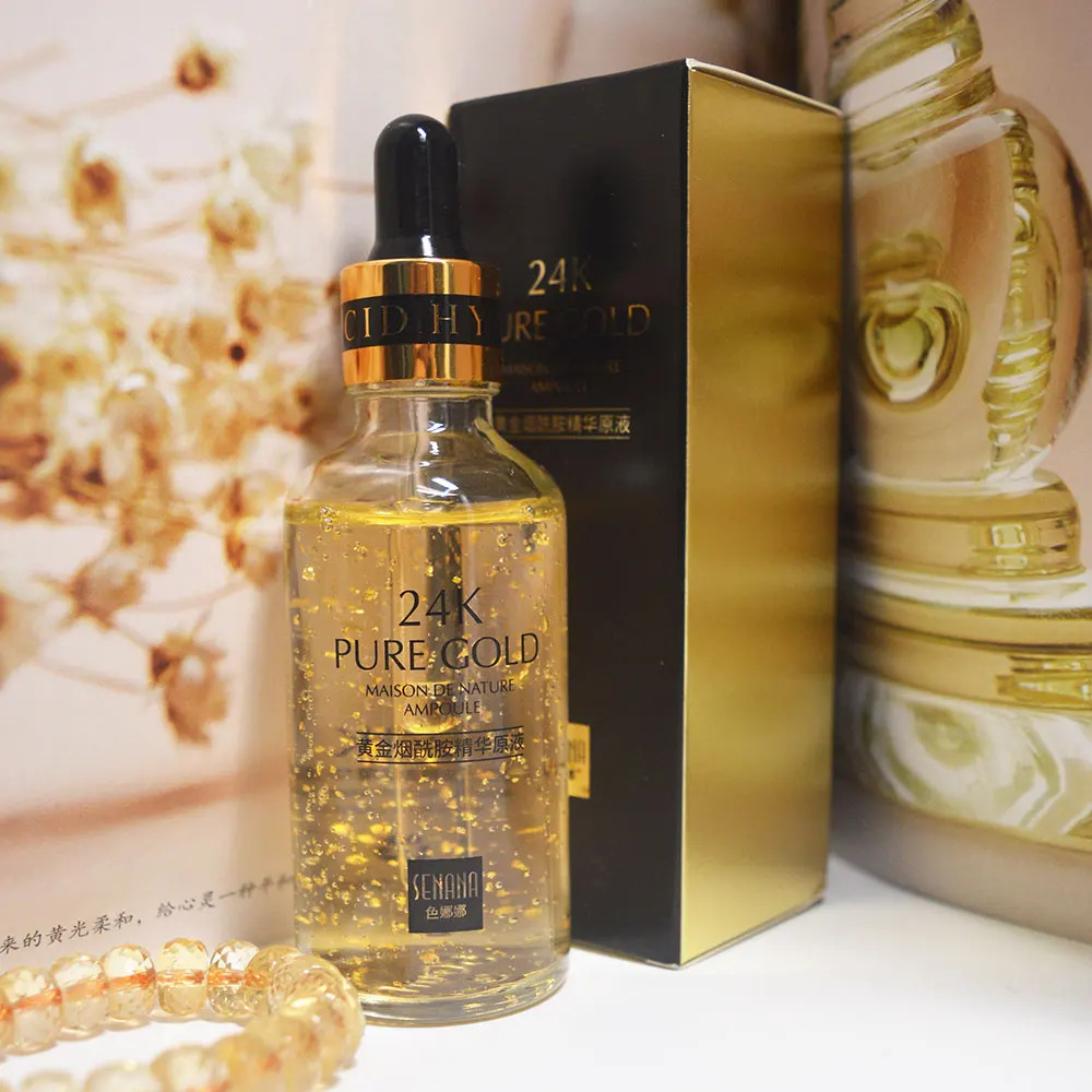 24k Gold serum facial whitening face serum acido hialuronico facial anti aging collagen Essence skin care hyaluronik asit