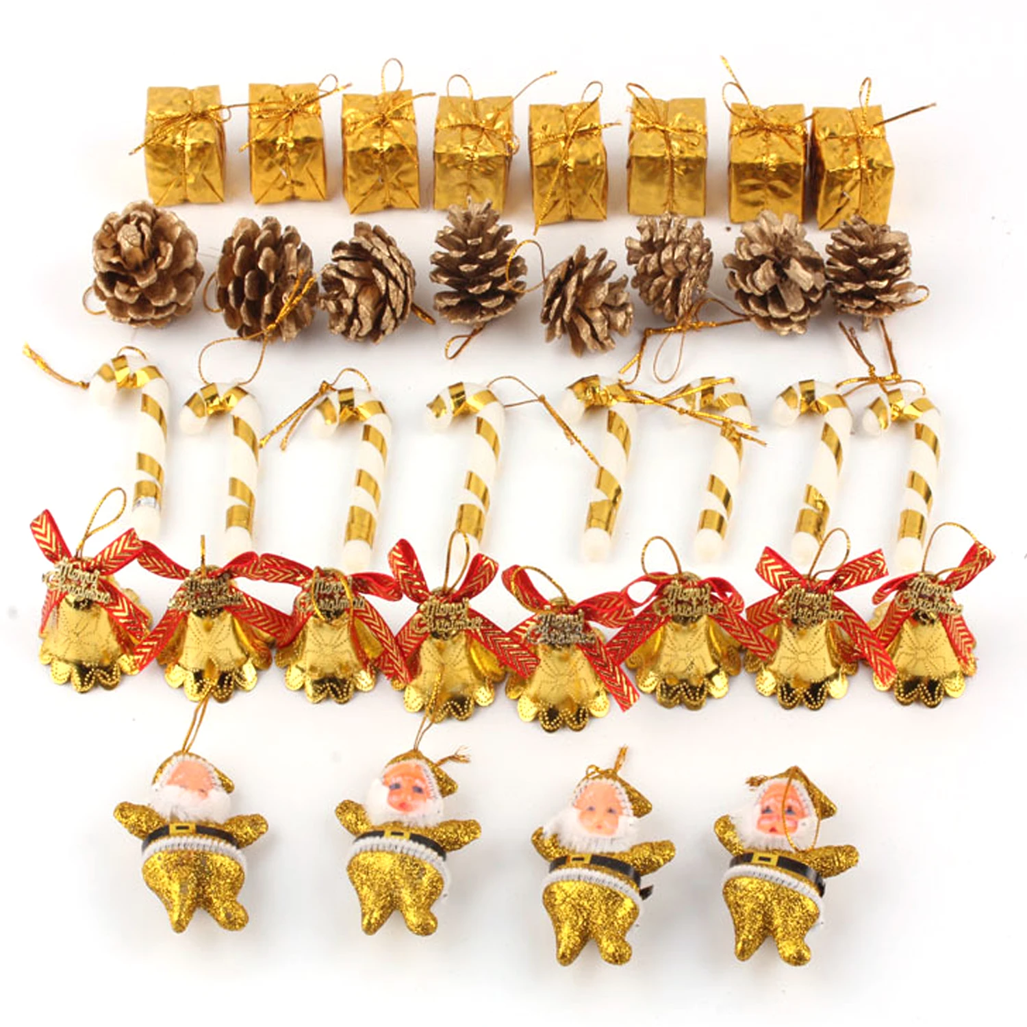 Behogar 36PCS Cute Gift Box Pine Cone Bell Santa Crutches Ornaments Decorations Pendants for Christmas Tree Home Shop Mall Party
Behogar 36PCS Cute Gift Box Pine Cone Bell Santa Crutches Ornaments Decorations Pendants for Christmas Tree Home Shop Mall Party