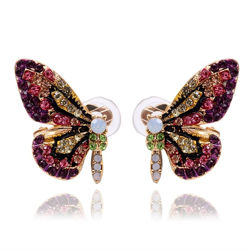 Mieehoo 100 store Exclusive original new color full glass butterfly wing ear nail with simple temperament earrings and earrings
Mieehoo 100 store Exclusive original new color full glass butterfly wing ear nail with simple temperament earrings and earrings
