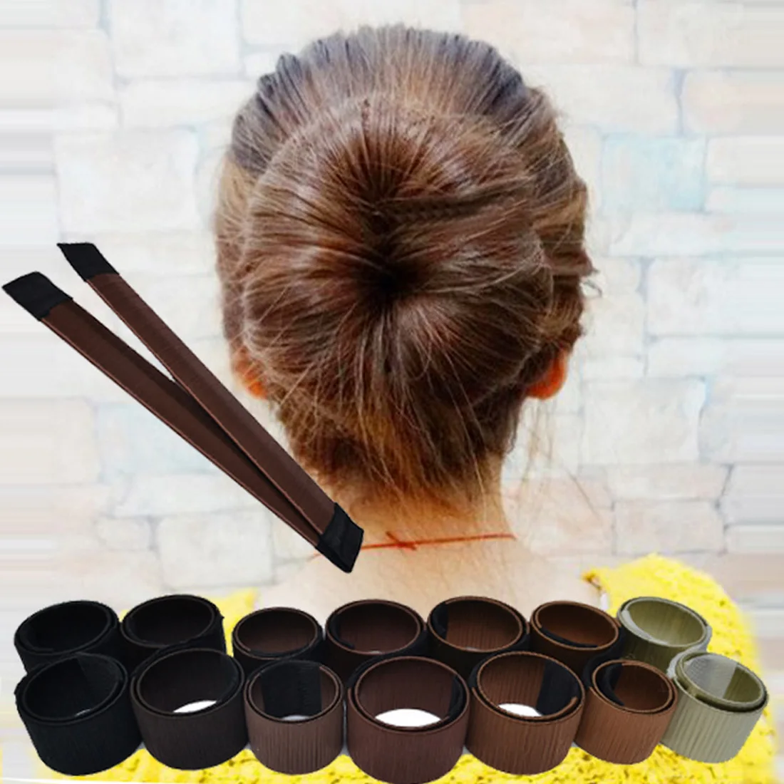

Hair Bun Donut Fashion French Curly Hair Styling Braider Clip Stick Bun Braid Maker Hair Styling Supplies Hairdressing Kit Women