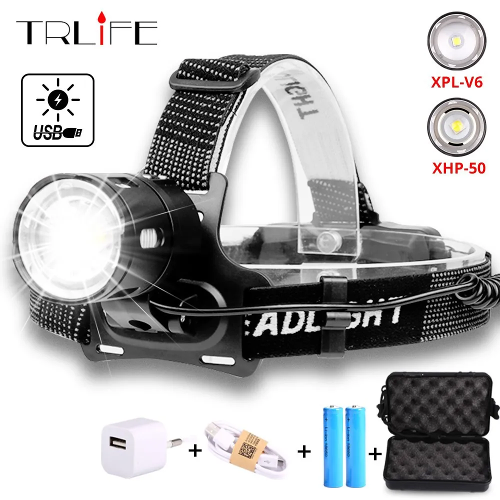 50000LM Led Headlight Headlamp Head Torch 18650 run Fishing Camping Lamp Light Y