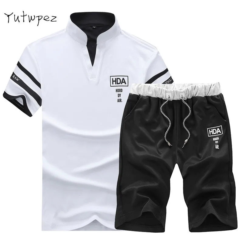 Summer Tracksuits Men Sets Short Sleeve Mens Sweat Suits Brand Clothing Casual Suit Male Stand Collars Tops Tee+Shorts 2019 New
Summer Tracksuits Men Sets Short Sleeve Mens Sweat Suits Brand Clothing Casual Suit Male Stand Collars Tops Tee+Shorts 2019 New