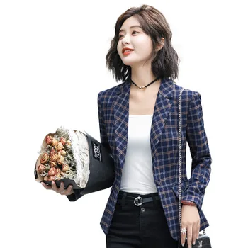 2019 New Autumn Spring Women's Blazers Long Sleeves Office Lady Plaid Blazer Feminino Buttons Blazers Mujer Jacket Pockets
2019 New Autumn Spring Women's Blazers Long Sleeves Office Lady Plaid Blazer Feminino Buttons Blazers Mujer Jacket Pockets