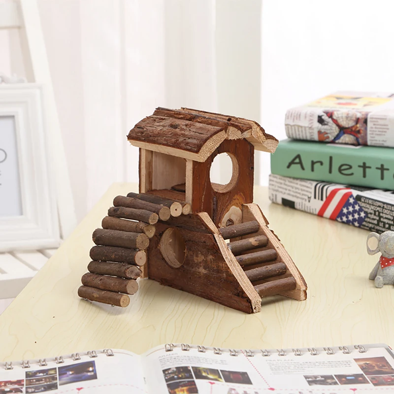 DIY Natural Wooden Hamster House Small Animal Handmade Funny lovely Toys Diverse Animal-friendly Pig Hamster Cage Accessories
DIY Natural Wooden Hamster House Small Animal Handmade Funny lovely Toys Diverse Animal-friendly Pig Hamster Cage Accessories