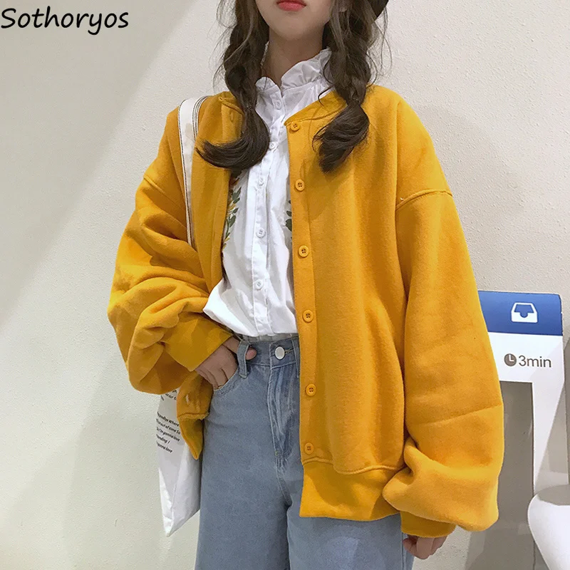 Hoodies Women Solid Single Breasted Zip-up Simple O-Neck Loose Womens Thicker Puff Sleeved Korean Style All-match Kawaii Daily
Hoodies Women Solid Single Breasted Zip-up Simple O-Neck Loose Womens Thicker Puff Sleeved Korean Style All-match Kawaii Daily