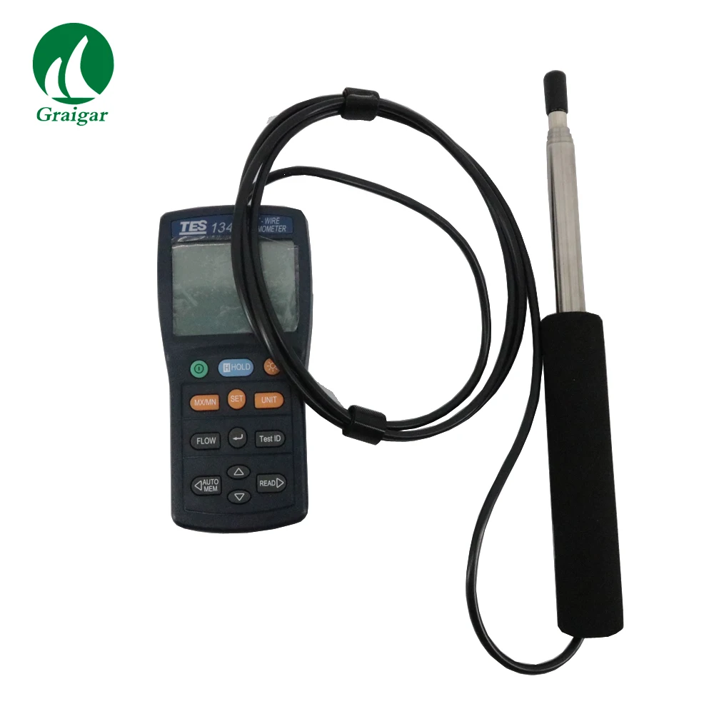TES1340 Air Wind Flow Meter TES-1340 Digital Anemometer Manual Data Memory Data hold and Maximum
TES1340 Air Wind Flow Meter TES-1340 Digital Anemometer Manual Data Memory Data hold and Maximum
