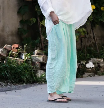 2017 New Cotton Linen Soft Wide Leg Women Pants Elastic Waist Ankle-Length Solid Color Summer Autumn Loose Trouser with Pocket
2017 New Cotton Linen Soft Wide Leg Women Pants Elastic Waist Ankle-Length Solid Color Summer Autumn Loose Trouser with Pocket