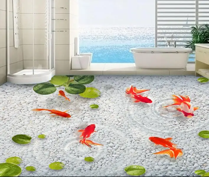 3 d pvc flooring custom 3d bathroom flooring Goose duckweed lotus leaf soft stone water fish photo 3 d wall murals wallpaper 
3 d pvc flooring custom 3d bathroom flooring Goose duckweed lotus leaf soft stone water fish photo 3 d wall murals wallpaper