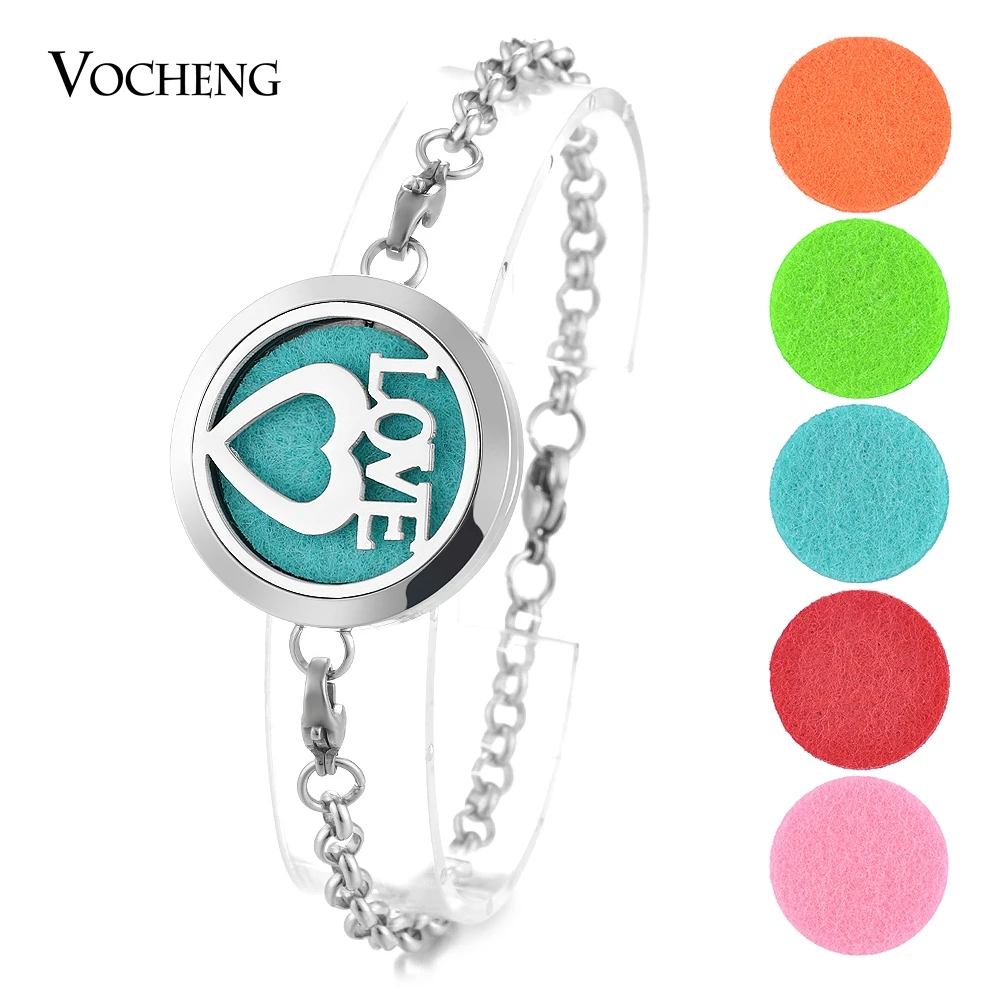 Aromatherapy Locket Bracelet Bangle Stainless Steel Love Heart Magnetic 2 Styles Randomly Send 5pcs Felt Pads as Gift VA-282
Aromatherapy Locket Bracelet Bangle Stainless Steel Love Heart Magnetic 2 Styles Randomly Send 5pcs Felt Pads as Gift VA-282