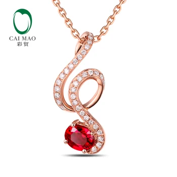 CaiMao 18KT/750 Rose Gold 0.69ct Natural Red Ruby 0.15ct Round Cut Diamond Engagement Gemstone Pendant Jewelry
CaiMao 18KT/750 Rose Gold 0.69ct Natural Red Ruby 0.15ct Round Cut Diamond Engagement Gemstone Pendant Jewelry