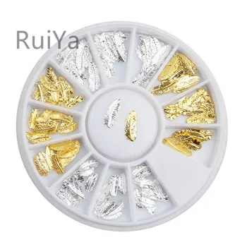 1 wheel Metal Feathers Nail Charms For Women Decorations Gold Silver summer Sea Studs Rivet Nail Art Manicure Jewelry
1 wheel Metal Feathers Nail Charms For Women Decorations Gold Silver summer Sea Studs Rivet Nail Art Manicure Jewelry