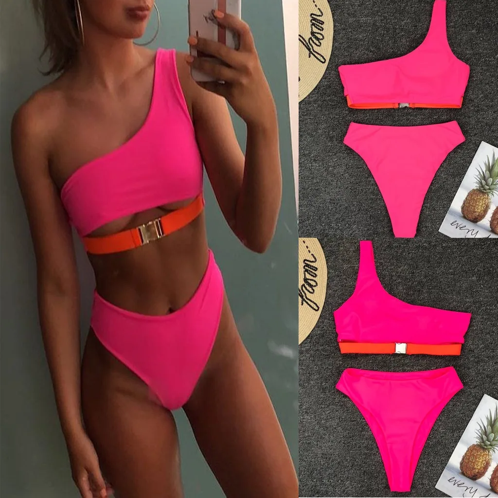 Bikiny set women 2019 Fashion Beach Bikini One Shoulder Pure Set Swimsuit Beachwear Swimwear stroje k pielowe damskie mayo bayan
Bikiny set women 2019 Fashion Beach Bikini One Shoulder Pure Set Swimsuit Beachwear Swimwear stroje k pielowe damskie mayo bayan