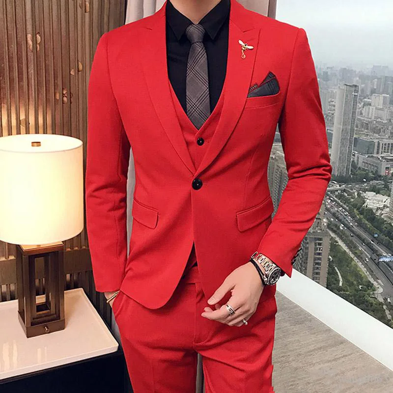 Hot Red Men Suits for Wedding Prom Evening Party Groom Tuxedos Best Man Blazers Slim Fit Terno Masculino Costume Homme 3Piece
Hot Red Men Suits for Wedding Prom Evening Party Groom Tuxedos Best Man Blazers Slim Fit Terno Masculino Costume Homme 3Piece