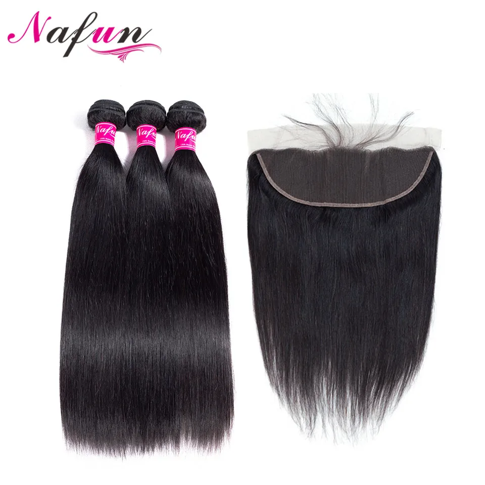 NAFUN Hair Brazilian Straight Human Hair Bundles With Lace Frontal Closure 100% Non-Remy Human Hair 3 Bundles With Lace Frontal
NAFUN Hair Brazilian Straight Human Hair Bundles With Lace Frontal Closure 100% Non-Remy Human Hair 3 Bundles With Lace Frontal