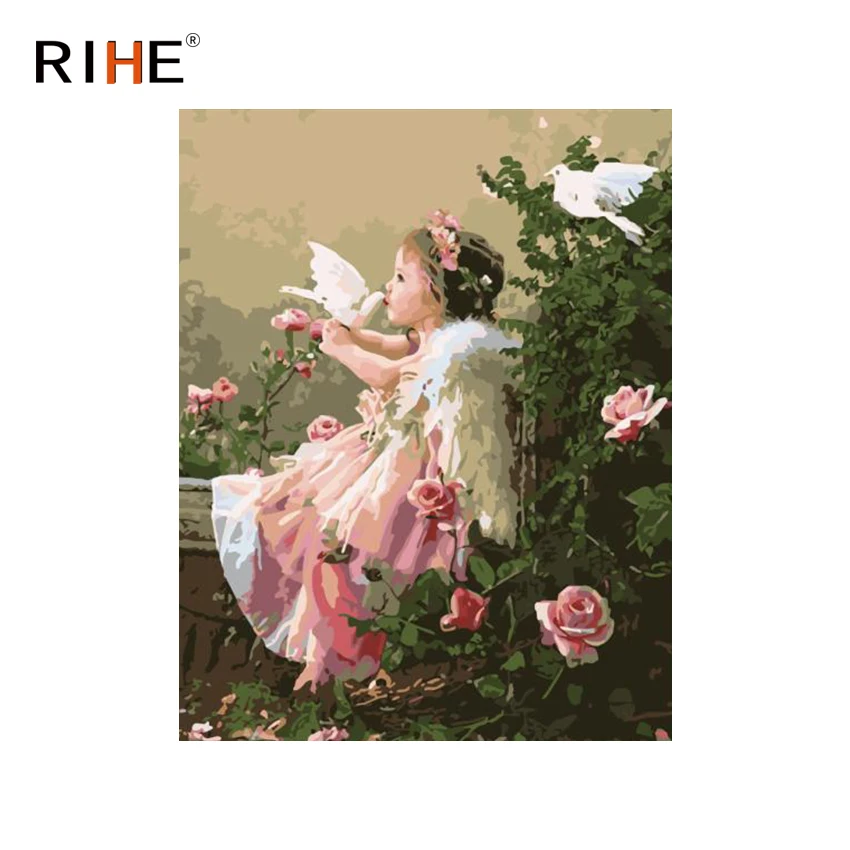 RIHE Angel Girl Oil Painting By Numbers Rose Dove Cuadros Decoracion Acrylic Paint On Canvas For Artwork Modern Home Decor 2018
RIHE Angel Girl Oil Painting By Numbers Rose Dove Cuadros Decoracion Acrylic Paint On Canvas For Artwork Modern Home Decor 2018
