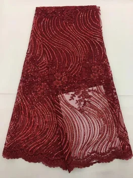 2018 African lace fabric Red wedding high quality african tulle lace fabric gold line Sequins embroidered tulle lace fabric
2018 African lace fabric Red wedding high quality african tulle lace fabric gold line Sequins embroidered tulle lace fabric