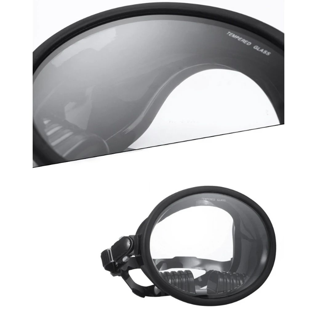 1 Pcs UV Protection Diving Full Face Mask Scuba Diving & Spearfishing Anti-Fog Goggles Glasses with Silicone Strap Adult Black