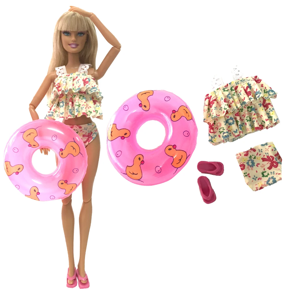 NK Doll Swimwear Beach Bathing Clothes Bikini Swimsuit+Slippers+Swimming Buoy Lifebelt Ring For Barbie Doll Accessories 8A 5X
NK Doll Swimwear Beach Bathing Clothes Bikini Swimsuit+Slippers+Swimming Buoy Lifebelt Ring For Barbie Doll Accessories 8A 5X