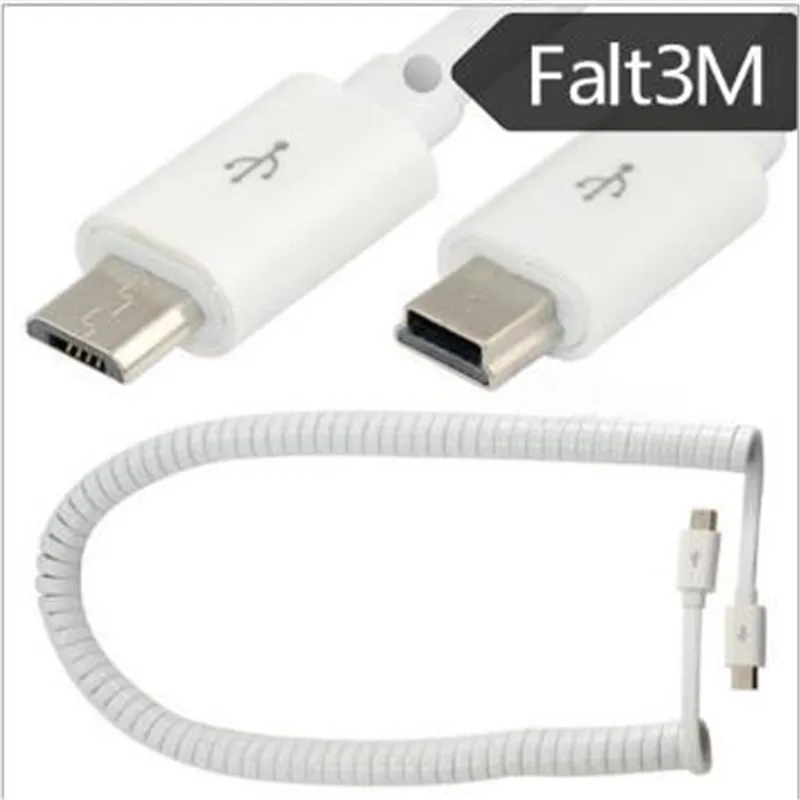 

Flat USB cable usb retractable line micro USB revolution mini 5pin male spring data line mobile phone computer