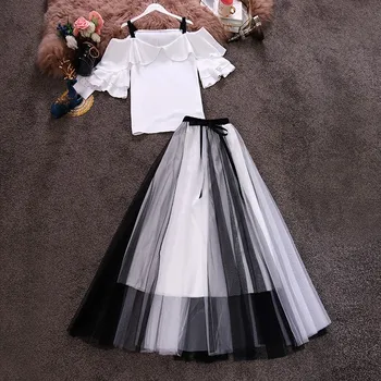 HISUMA 2020 summer New women slash neck short sleeve ruffles chiffon shirt + High Waist mesh skirt suits female two piece sets
HISUMA 2020 summer New women slash neck short sleeve ruffles chiffon shirt + High Waist mesh skirt suits female two piece sets