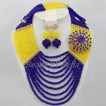 Nigerian Wedding Yellow Crystal Bead Necklace Royal Blue Bridal Jewlery Sets New African Beads Jewelry Set Free Shipping ABF868
Nigerian Wedding Yellow Crystal Bead Necklace Royal Blue Bridal Jewlery Sets New African Beads Jewelry Set Free Shipping ABF868