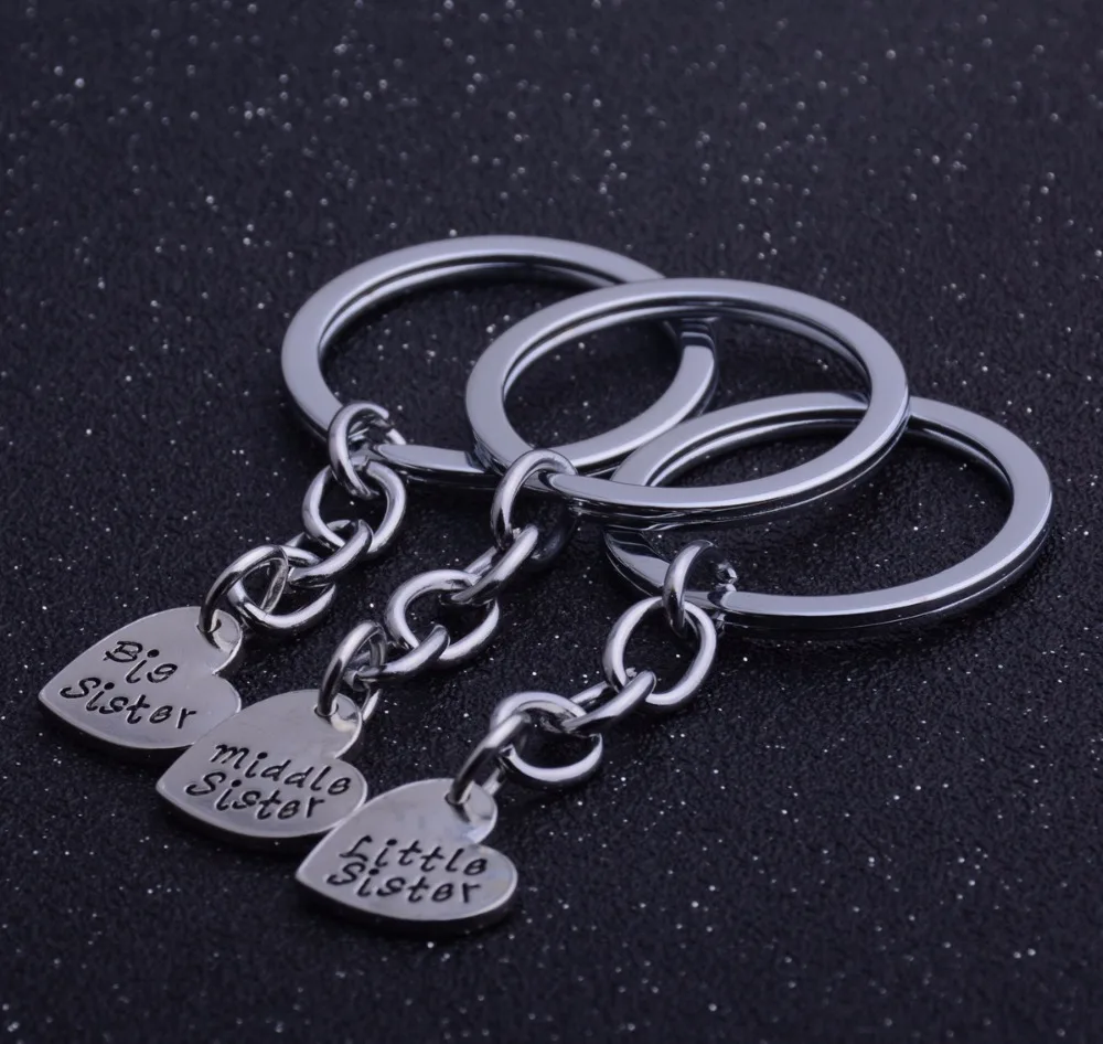 Bespmosp 12SET. 3PC/SET Heart Pendant Keychain Keyring Big/Middle/Little Sister Family Women Charm Keyfob Jewelry Fashion Gifts
Bespmosp 12SET. 3PC/SET Heart Pendant Keychain Keyring Big/Middle/Little Sister Family Women Charm Keyfob Jewelry Fashion Gifts