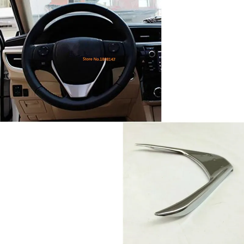For Toyota Corolla Altis 2017 2018 2019 stick styling cover ABS Chrome Steering wheel inner Kit switch trim lamp frame panel 
For Toyota Corolla Altis 2017 2018 2019 stick styling cover ABS Chrome Steering wheel inner Kit switch trim lamp frame panel