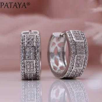 PATAYA New White Gold Natural Zircon Dangle Earrings Women Wedding Fashion Big Circle Round Micro Wax Inlay Jewelry Fine Noble
PATAYA New White Gold Natural Zircon Dangle Earrings Women Wedding Fashion Big Circle Round Micro Wax Inlay Jewelry Fine Noble
