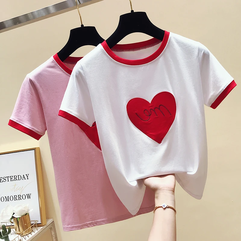 Funny Love Print T Shirt Women Summer Short Sleeve Tshirts Harajuku Tees For Women White O-Neck Casual Tops
Funny Love Print T Shirt Women Summer Short Sleeve Tshirts Harajuku Tees For Women White O-Neck Casual Tops