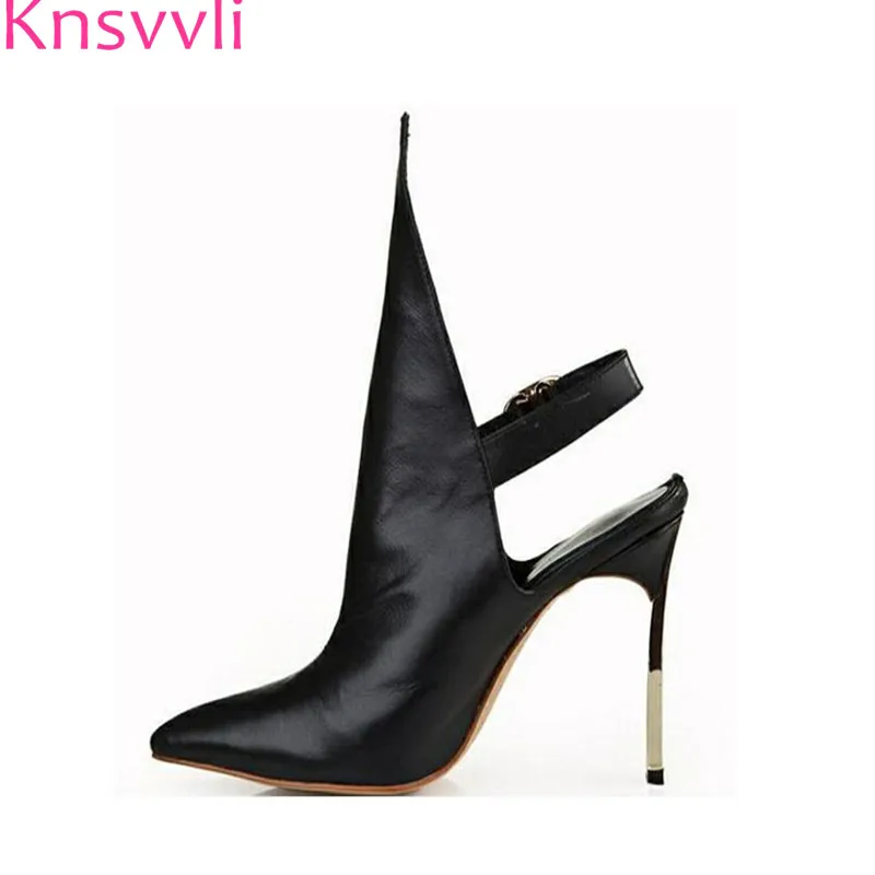 Slingbacks high heel short boots woman pointed toe black cowhide women pumps fashion tailoringmetal heel stiletto martin boots
Slingbacks high heel short boots woman pointed toe black cowhide women pumps fashion tailoringmetal heel stiletto martin boots