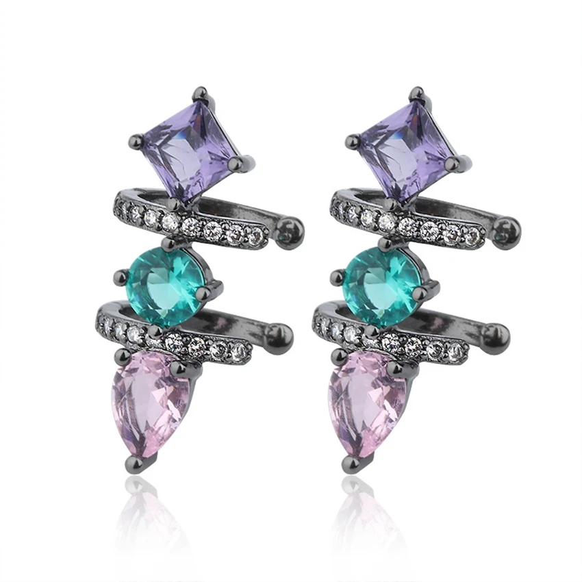 2019 Fashion Ear Cuff Colorful Cubic Zirconia Crystal Earrings for Women Birthday Gifts Punk Jewelry
2019 Fashion Ear Cuff Colorful Cubic Zirconia Crystal Earrings for Women Birthday Gifts Punk Jewelry