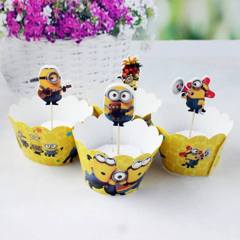Cartoon Minion Party Cake Decoration 12pcs Cupcake Wrapper 12pcs Topper For Baby Shower Kids Birthday Party Decoration Supplies
Cartoon Minion Party Cake Decoration 12pcs Cupcake Wrapper 12pcs Topper For Baby Shower Kids Birthday Party Decoration Supplies