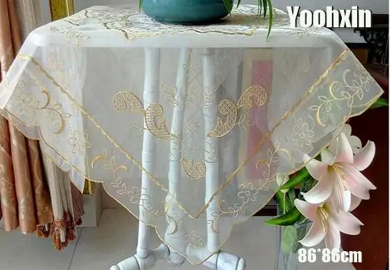 Modern Gold Lace flower Embroidery tablecloth Table cloth mantel tea coffee Table Cover nappe dining kitchen wedding decor
Modern Gold Lace flower Embroidery tablecloth Table cloth mantel tea coffee Table Cover nappe dining kitchen wedding decor