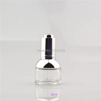 30ml Transparent glass oil bottles, dropper glass bottles, Press bright silver lid cosmetics packaging, eye oil bottles
30ml Transparent glass oil bottles, dropper glass bottles, Press bright silver lid cosmetics packaging, eye oil bottles