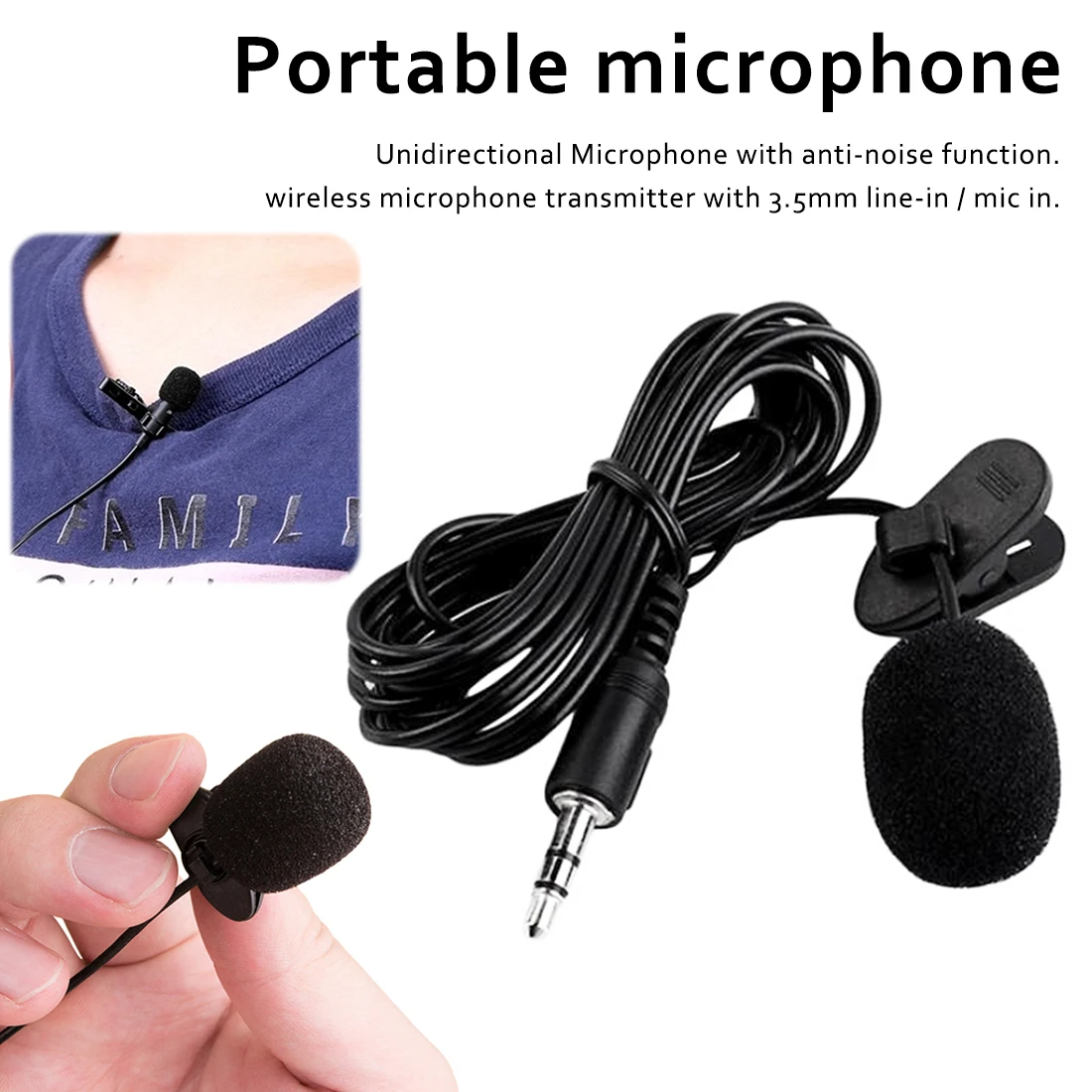 Universal Mini Portable 3.5mm Headset Microphone Lapel Lavalier Clip Microphone for Lecture Teaching Conference Guide Studio Mic
Universal Mini Portable 3.5mm Headset Microphone Lapel Lavalier Clip Microphone for Lecture Teaching Conference Guide Studio Mic