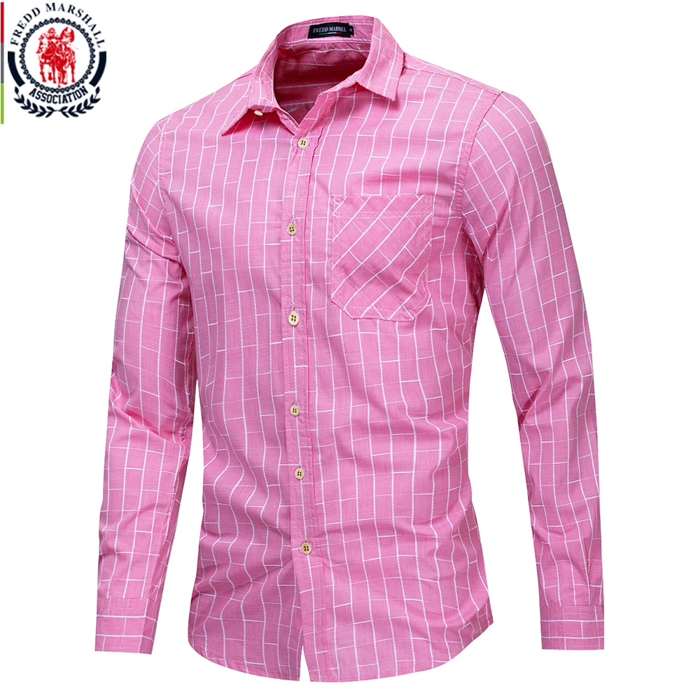 Fredd Marshall 2019 New 100% Cotton Plaid Shirt Men Casual Slim Fit Long Sleeve Dress Shirts Mens Summer Shirt Chemise Homme 194
Fredd Marshall 2019 New 100% Cotton Plaid Shirt Men Casual Slim Fit Long Sleeve Dress Shirts Mens Summer Shirt Chemise Homme 194