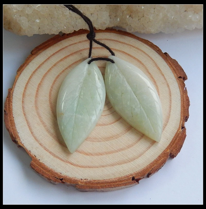 Sales 1Pairs Natural Stone Amazonite Carved Plant Leaves Gemstone Spring Style Earring Bead
Sales 1Pairs Natural Stone Amazonite Carved Plant Leaves Gemstone Spring Style Earring Bead