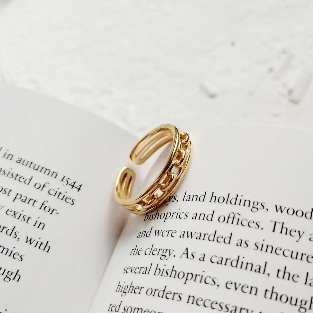 MissYe 2019 New Korean version of S925 sterling silver gold simple temperament cross chain open ring gift
MissYe 2019 New Korean version of S925 sterling silver gold simple temperament cross chain open ring gift