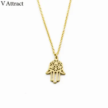 V Attract 10pcs Vintage Hasma Hand Necklace Yoga Jewelry Stainless Steel Gold Chain Women Punk Choker Bijuteria
V Attract 10pcs Vintage Hasma Hand Necklace Yoga Jewelry Stainless Steel Gold Chain Women Punk Choker Bijuteria