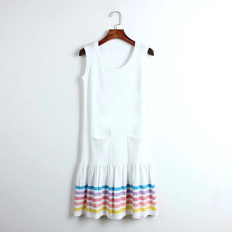 New Fashion 2019 New Spring Knitted Trumpet Color Striped Dress Women White Black Sleeveless Designer Runway Vestidos Verano
New Fashion 2019 New Spring Knitted Trumpet Color Striped Dress Women White Black Sleeveless Designer Runway Vestidos Verano