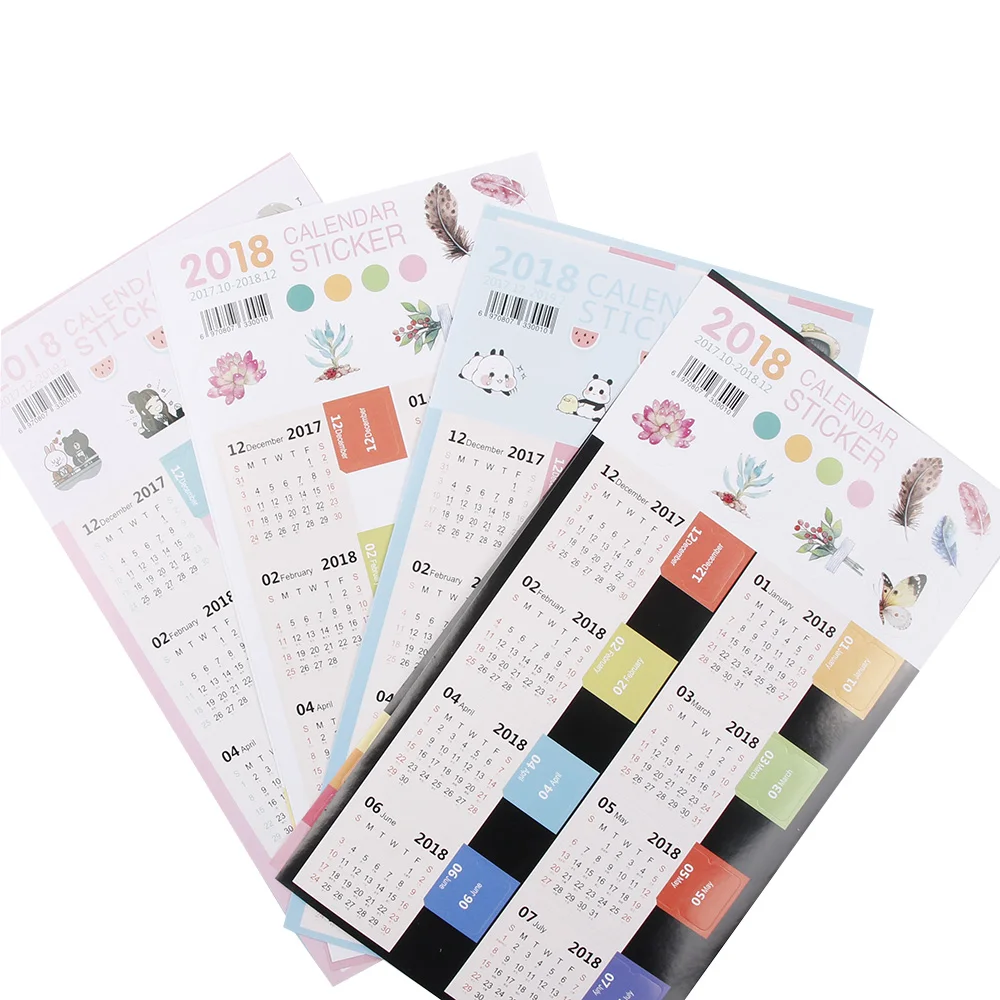 2pcs/set Cute cartoon Calendar index sticker DIY decorate sticker 2018 calendar kawaii Kids Decorative For Card Stationery Set
2pcs/set Cute cartoon Calendar index sticker DIY decorate sticker 2018 calendar kawaii Kids Decorative For Card Stationery Set