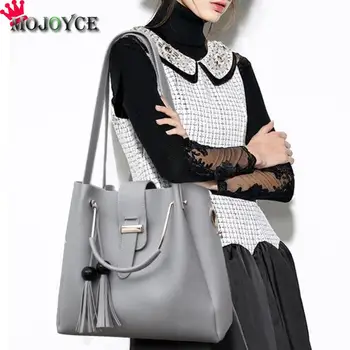 MOJOYCE 3pcs Elegant PU Leather Women Tote Tassels Clutch Handbag Chain Crossbody Shoulder Bucket Bags Girl Simple Composite Set
MOJOYCE 3pcs Elegant PU Leather Women Tote Tassels Clutch Handbag Chain Crossbody Shoulder Bucket Bags Girl Simple Composite Set