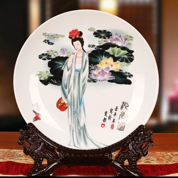 25CM Chinese Style Vintage Goddess Lotus Pattern Plate Decoration Crafts Jingdezhen Ceramic Porcelain Home Decor for Art Gifts
25CM Chinese Style Vintage Goddess Lotus Pattern Plate Decoration Crafts Jingdezhen Ceramic Porcelain Home Decor for Art Gifts