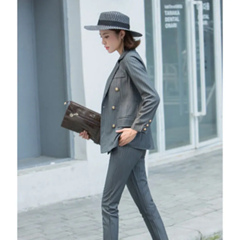 2 piece set women double-breasted long-sleeved jacket pants professional casual two piece set autumn women fashion Office Lady
2 piece set women double-breasted long-sleeved jacket pants professional casual two piece set autumn women fashion Office Lady