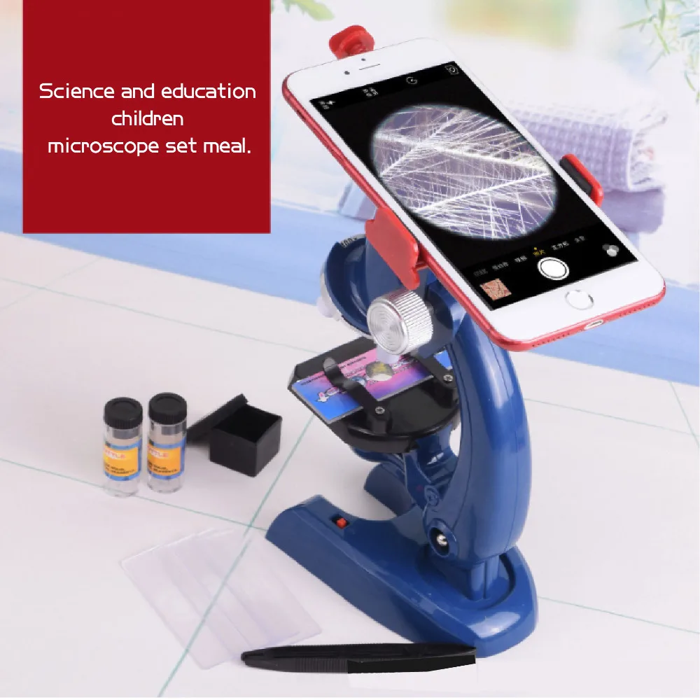 Lab Toy Microscope Kit LED 100X-1200X Home Phone Bracket Educational Toy Biological Microscope Learning Machines for Kids
Lab Toy Microscope Kit LED 100X-1200X Home Phone Bracket Educational Toy Biological Microscope Learning Machines for Kids