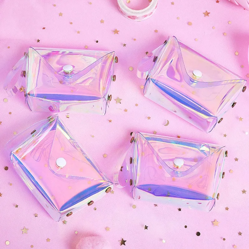 New Transparent Laser Coin Purses Women Cute Kawaii Card Holder Key Money Storage Bags For Girls Ladies Press Buckle Wallets
New Transparent Laser Coin Purses Women Cute Kawaii Card Holder Key Money Storage Bags For Girls Ladies Press Buckle Wallets