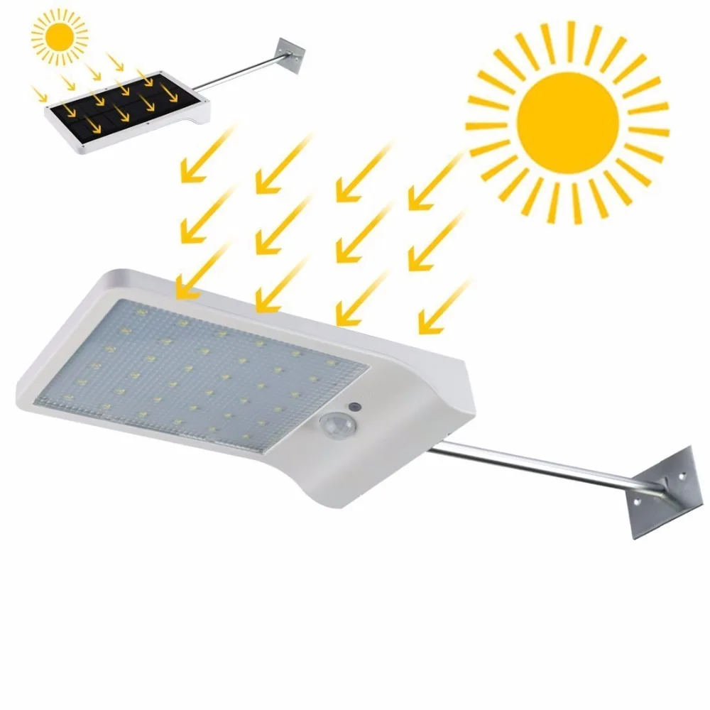 Waterproof 36 Led Solar lights PIR Motion Sensor Pathway Lights 450 Lum 3 working mode 2000mah Outdoor Garden Security Wall Lamp
Waterproof 36 Led Solar lights PIR Motion Sensor Pathway Lights 450 Lum 3 working mode 2000mah Outdoor Garden Security Wall Lamp